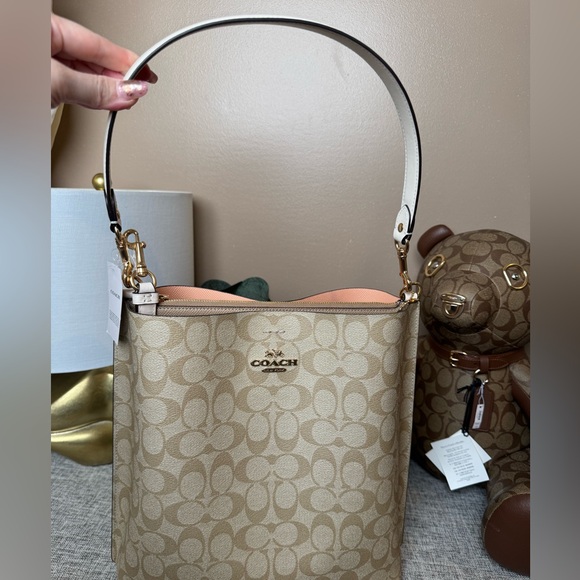 $259 COACH MOLLIE BUCKET BAG KHAKI  In Signature Canvas - Picture 5 of 8